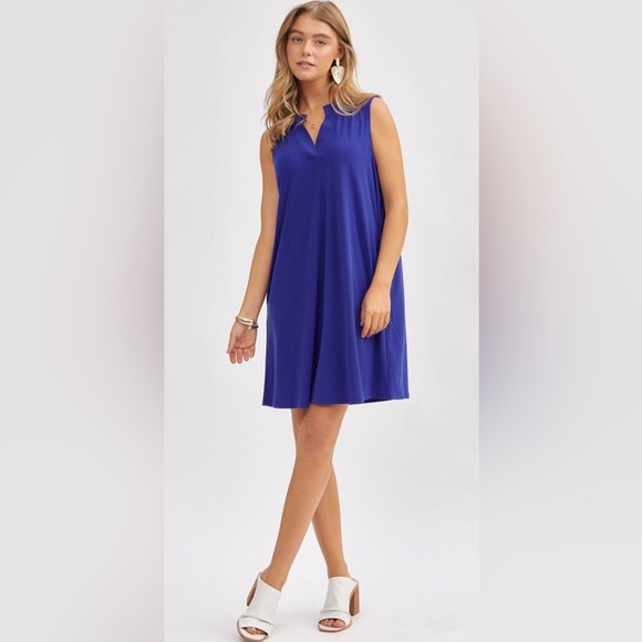 Dear Scarlett Dresses & Skirts - Elegant Blue Sleeveless Mini Dress